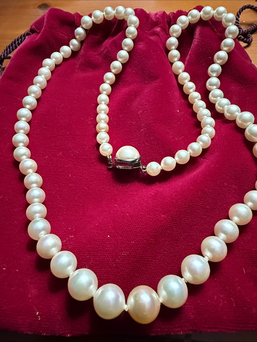Cultured White Pearl Strand Necklace with Silver-Tone Clasp